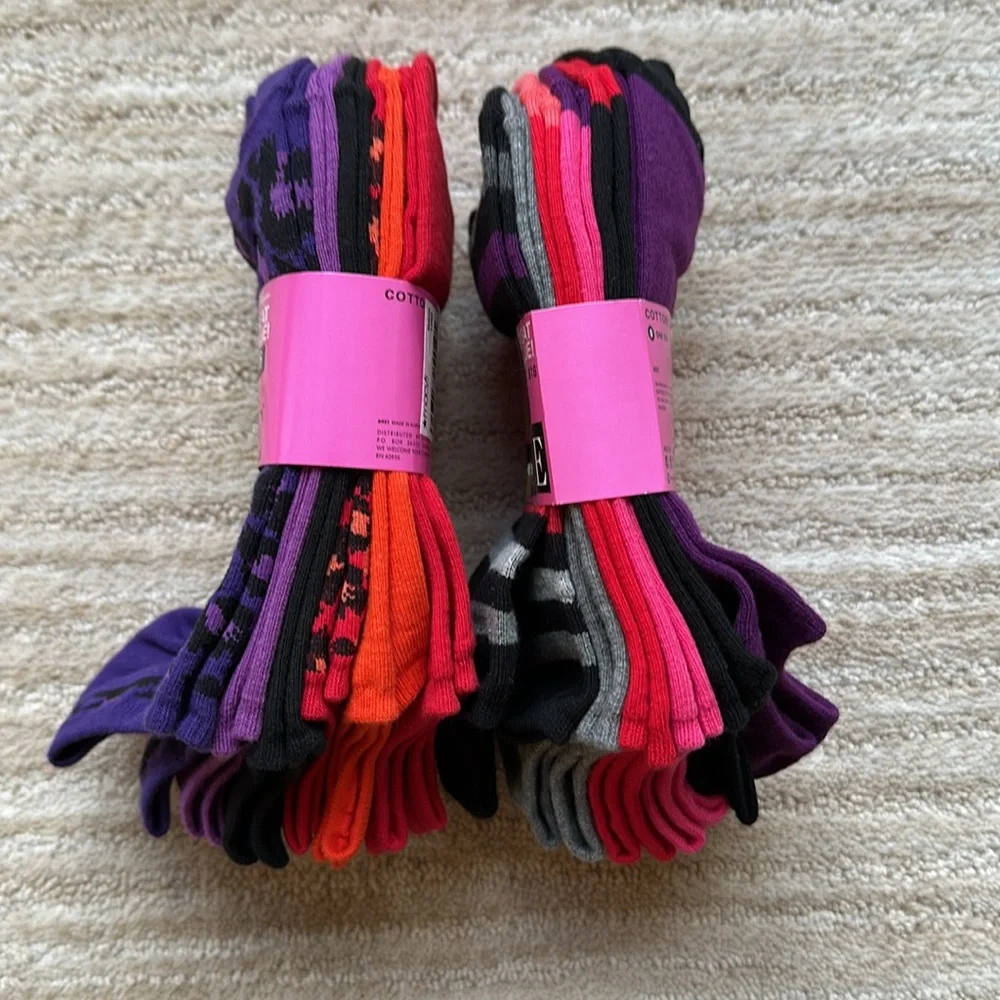 2 Sets of 6 Pairs Each of HUE Womens Cotton Sneaker Liner No Show Socks